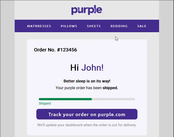 Purple Transactional Email